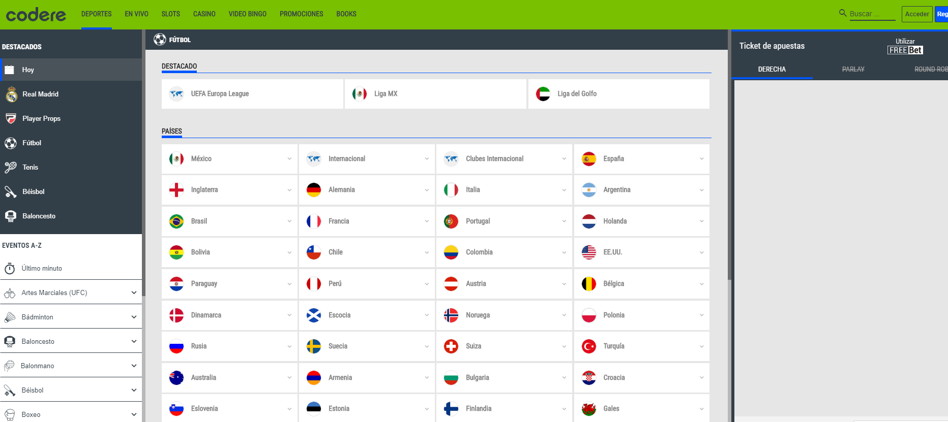 plataforma de Codere.mx